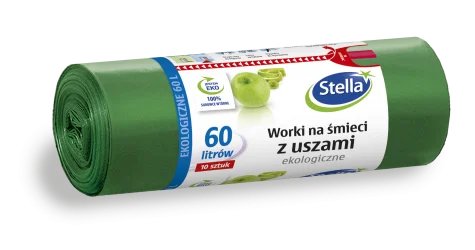 Stella Worki na śmieci z uszami EKOLOGICZNE 60L 10szt zielone