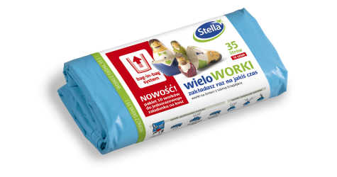 wieloWORKI na śmieci z taśmą ściągającą 35L 10szt