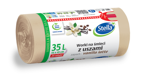 Stella Worki na śmieci z uszami - zapach vanilla latte 35L 24szt