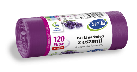 Stella Worki na śmieci z uszami - zapach LAWENDY 120L 10szt