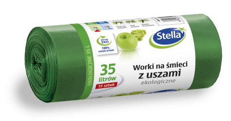 Stella Worki na śmieci z uszami EKOLOGICZNE 35L 15szt zielone