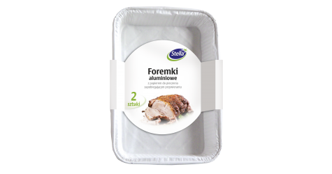 Foremki aluminiowe z papierem do pieczenia 2szt DUŻE