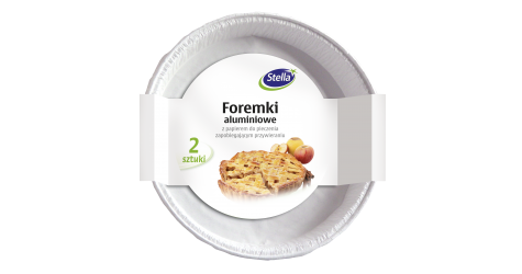 Foremki aluminiowe z papierem do pieczenia 2szt OKRĄGŁE